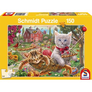 Puzzle Chaton dans le jardin, 150 pièces Schmidt