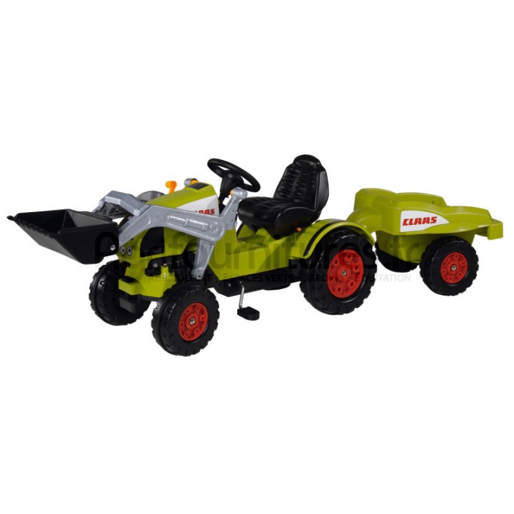 Tacteur à pédales avec chargeur frontal et remorque Claas Celtis BIG