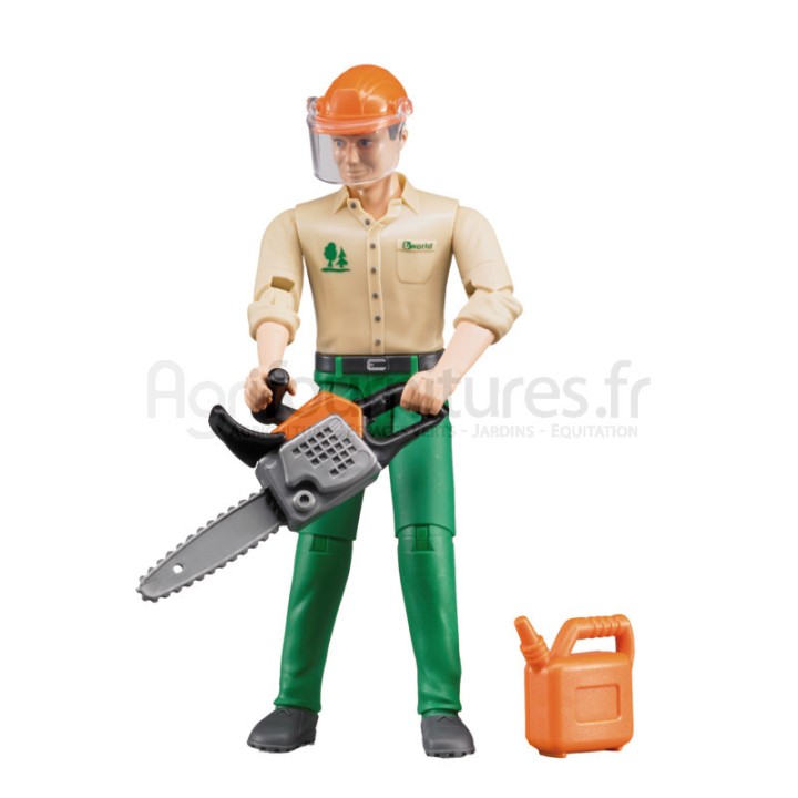 Ouvrier forestier avec accessoires Bruder
