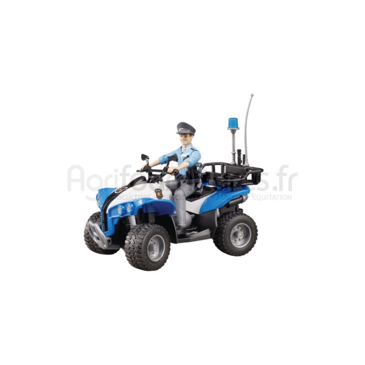 Quad de police avec policier et équipement Bruder