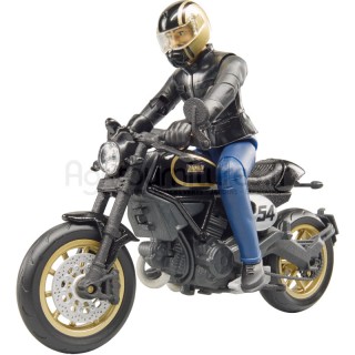 Moto avec pilote Ducati Cafe Racer Bruder
