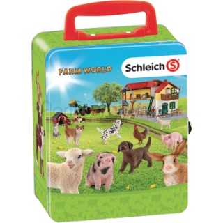 Coffret de collection en métal Farm World - pour 18 bébés animaux Schleich
