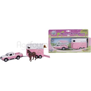 Pick-up avec van rose Mitsubishi L200 Kids Globe