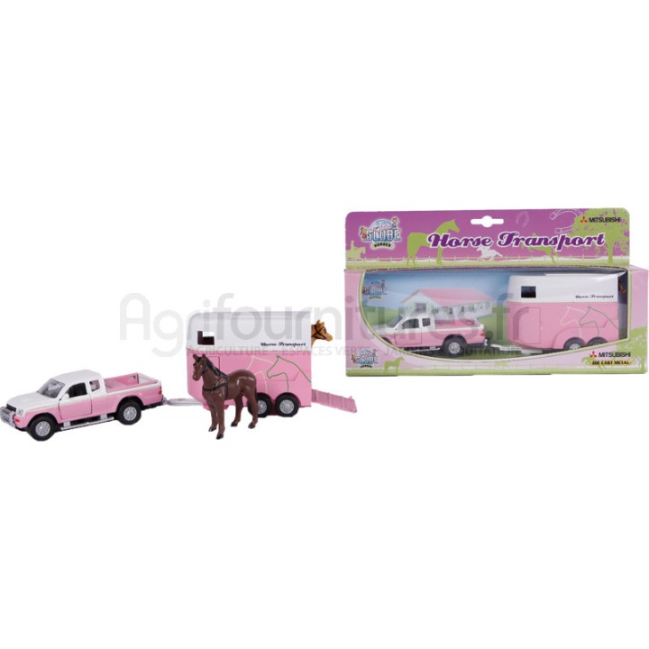 Pick-up avec van rose Mitsubishi L200 Kids Globe