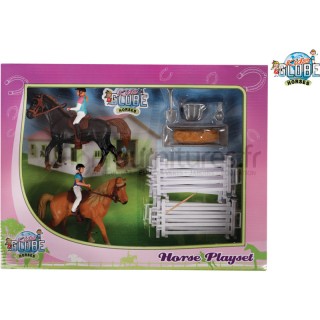 2 chevaux avec Jockey et accessoires Kids Globe