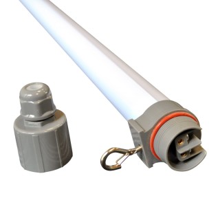 Tube LED IP67 Systel, non-régulable T14 23W 6500K opaque 120 cm - 2 entrées