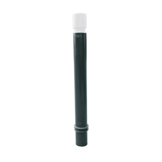 Poteau TPU1300 Viso, mémoire de forme, à sceller - Gris - tête cylindrique blanche Ht 1560 - Ø 100 mm