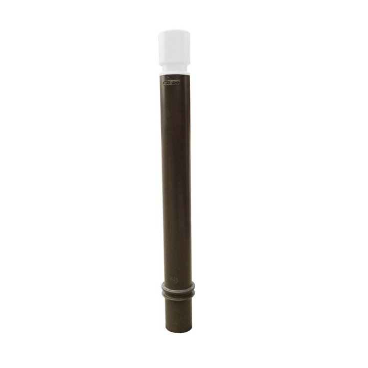 Poteau TPU1300 Viso, mémoire de forme, à sceller - marron - tête cylindrique blanche Ht 1560 - Ø 100 mm