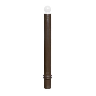 Poteau TPU1300 Viso, mémoire de forme, à sceller - marron - tête boule blanche Ht 1560 - Ø 100 mm