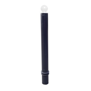 Poteau TPU13000 Viso, mémoire de forme, à sceller - noir - tête boule blanche Ht 1560 - Ø 100 mm