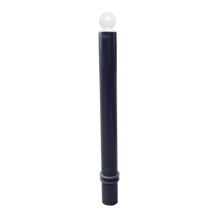 Poteau TPU13000 Viso, mémoire de forme, à sceller - noir - tête boule blanche Ht 1560 - Ø 100 mm