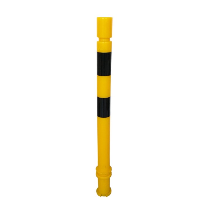 Poteau TPX Viso, mémoire de forme - A sceller - Noir-jaune - Tête cylindrique Ht 1130 - Ø 80 mm