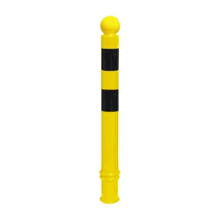 Poteau TPX Viso, mémoire de forme - A sceller - Noir-jaune - Tête boule Ht 1130 - Ø 80 mm