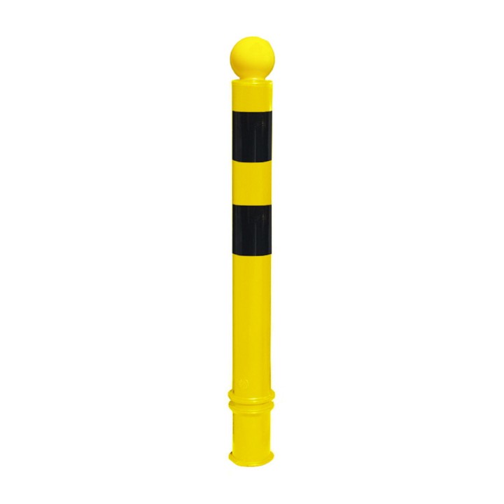 Poteau TPX Viso, mémoire de forme - A sceller - Noir-jaune - Tête boule Ht 1130 - Ø 80 mm