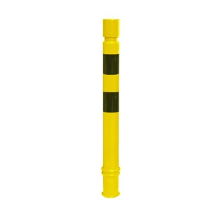 Poteau TPX VIso, mémoire de forme - A sceller - Noir-jaune - tête cylindrique Ht 1130 - Ø 100 mm