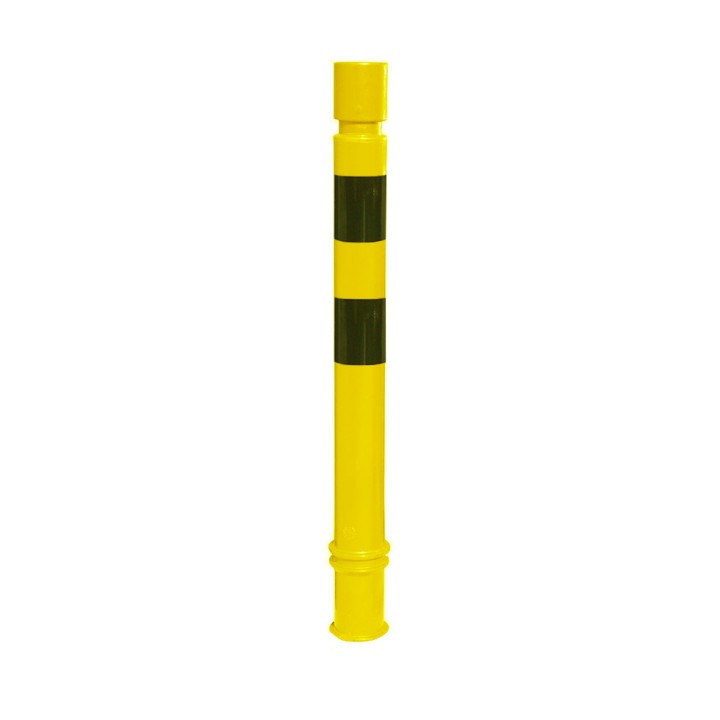 Poteau TPX VIso, mémoire de forme - A sceller - Noir-jaune - tête cylindrique Ht 1130 - Ø 100 mm