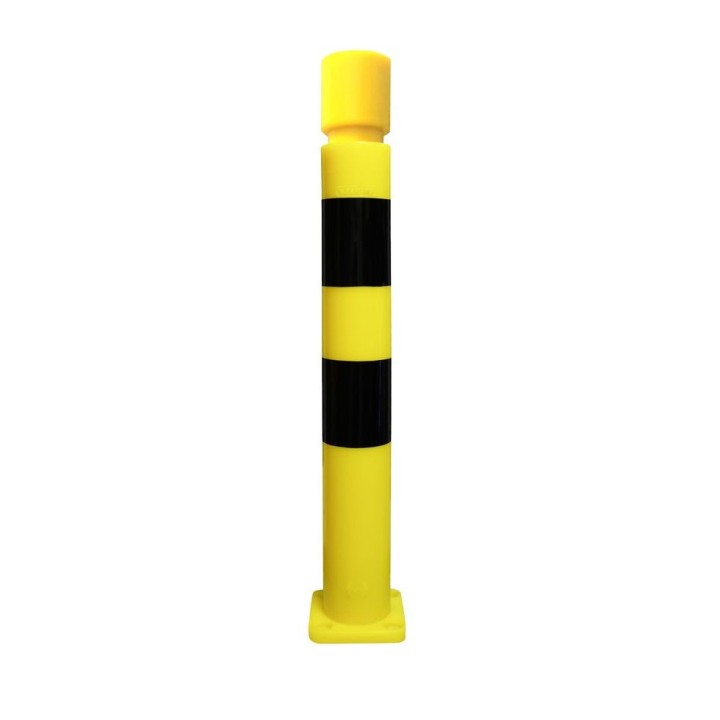 Poteau TPX Viso, mémoire de forme - A fixer - Noir-jaune - Tête cylindrique H 800 - Ø 80 mm