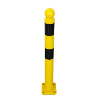 Poteau TPX Viso, mémoire de forme - A fixer - Noir-jaune -Tête boule Ht 800 - Ø 80 mm