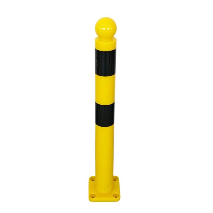 Poteau TPX Viso, mémoire de forme - A fixer - Noir-jaune -Tête boule Ht 800 - Ø 80 mm