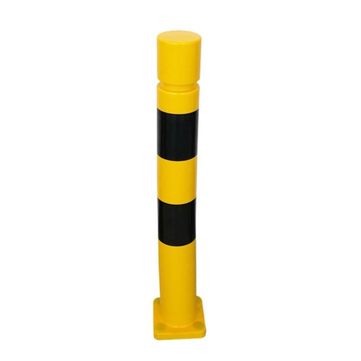 Poteau TPX Viso, mémoire de forme - A fixer - Noir-jaune - Tête cylindrique Ht 800 - Ø 100 mm