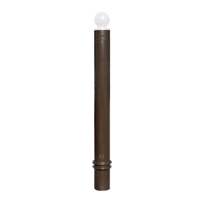 Poteau TPZ Viso, mémoire de forme - A sceller - Marron - Tête boule blanche Ht 1560 - Ø 80 mm