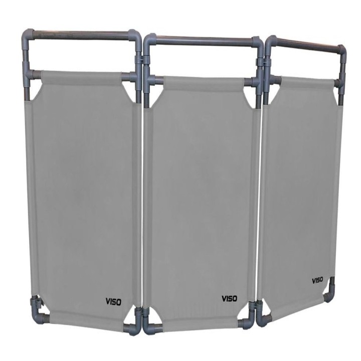 Barrière Travo Viso PVC - 3 vantaux - Gris uni L 1700 x H 1000 mm