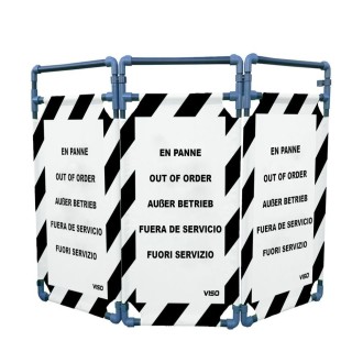 Barrière Travo Viso PVC - 3 vantaux - Logo EN PANNE - Noir L 1700 x H 1000 mm