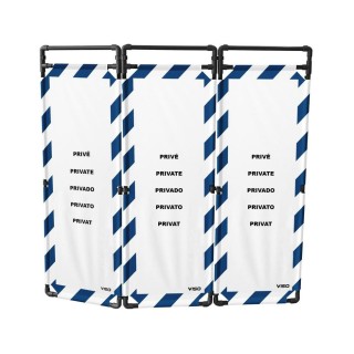 Barrière Travo Viso PVC - 3 vantaux - PRIVÉ - Blanc-Bleu L 1700 x H 1800 mm