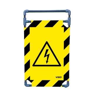 Barrière Travo Viso PVC - 1 panneau - Logo DANGER ÉLECTRICITÉ - Noir-Jaune L 570 x H 1000 mm