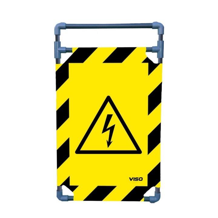 Barrière Travo Viso PVC - 1 panneau - Logo DANGER ÉLECTRICITÉ - Noir-Jaune L 570 x H 1000 mm