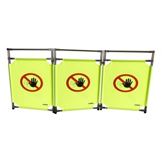 Barrière Travo Viso INOX - 3 vantaux - Logo INTERDIT L 1700 x H 1000 mm