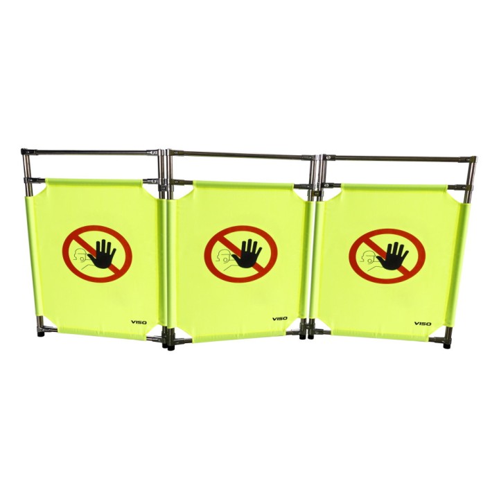 Barrière Travo Viso INOX - 3 vantaux - Logo INTERDIT L 1700 x H 1000 mm