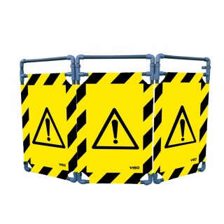 Barrière Travo Viso PVC - 3 vantaux - Logo DANGER - Noir-jaune L 1700 x H 1000 mm