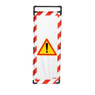 Barrière Travo Viso PVC - 1 panneau - Logo ATTENTION DANGER - Rouge-Blanc L 570 x H 1800 mm