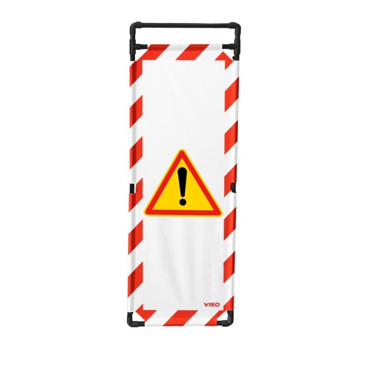 Barrière Travo Viso PVC - 1 panneau - Logo ATTENTION DANGER - Rouge-Blanc L 570 x H 1800 mm