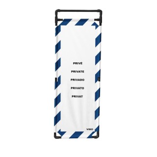Barrière Travo Viso PVC - 1 Panneau - Logo PRIVÉ - Bleu-Blanc L 570 x H 1800 mm