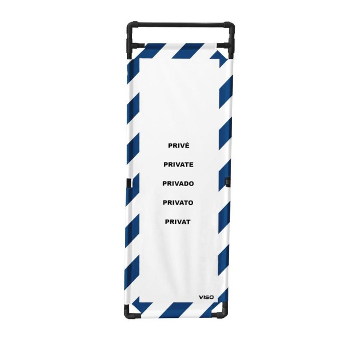 Barrière Travo Viso PVC - 1 Panneau - Logo PRIVÉ - Bleu-Blanc L 570 x H 1800 mm