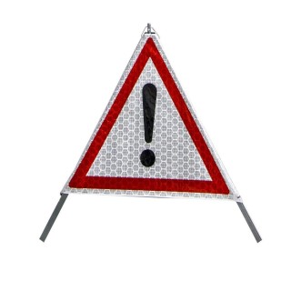 Tripode pliable Triak Viso pour signalisation temporaire de DANGER - Blanc-Noir-Rouge - Classe 2
