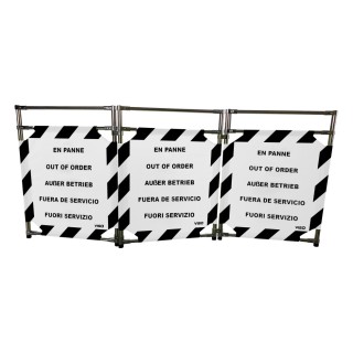 Barrière Travo Viso INOX - 3 vantaux - EN PANNE - Blanc-Noir L 1700 x H 1000 mm