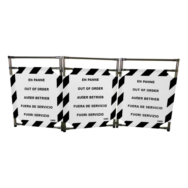 Barrière Travo Viso INOX - 3 vantaux - EN PANNE - Blanc-Noir L 1700 x H 1000 mm