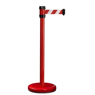 Poteau rouge RS2 Viso - sangle 2 m - rouge-blanche
