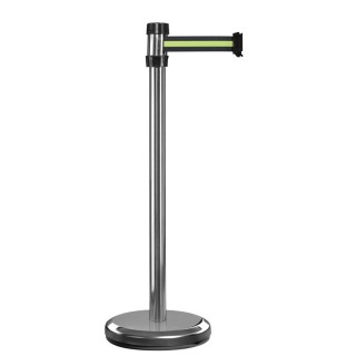 Poteau chromé RS2 Viso - sangle 2 m - noire-jaune-noire