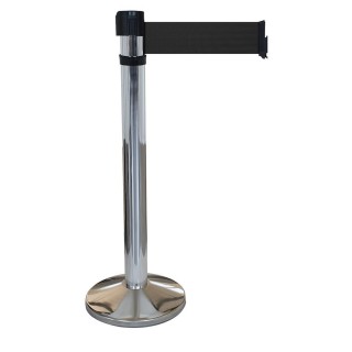 Poteau chromé RS4 Viso - sangle 4 m - noire - larg. 100 mm