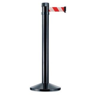 Poteau noir RS4 Viso - sangle 4 m - rouge-blanche - larg. 50 mm