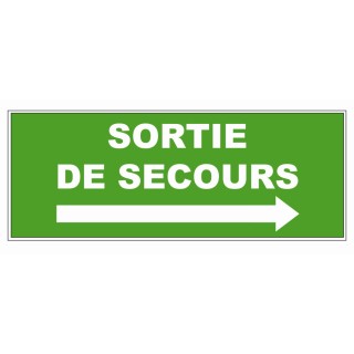 Panneau LP PVC Viso : SORTIE DE SECOURS (Flèche à droite) - Lot de 5