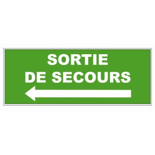 Panneau LP PVC Viso : SORTIE DE SECOURS (Flèche à gauche) - Lot de 5