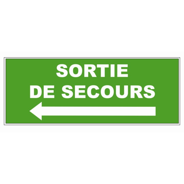 Panneau LP PVC Viso : SORTIE DE SECOURS (Flèche à gauche) - Lot de 5