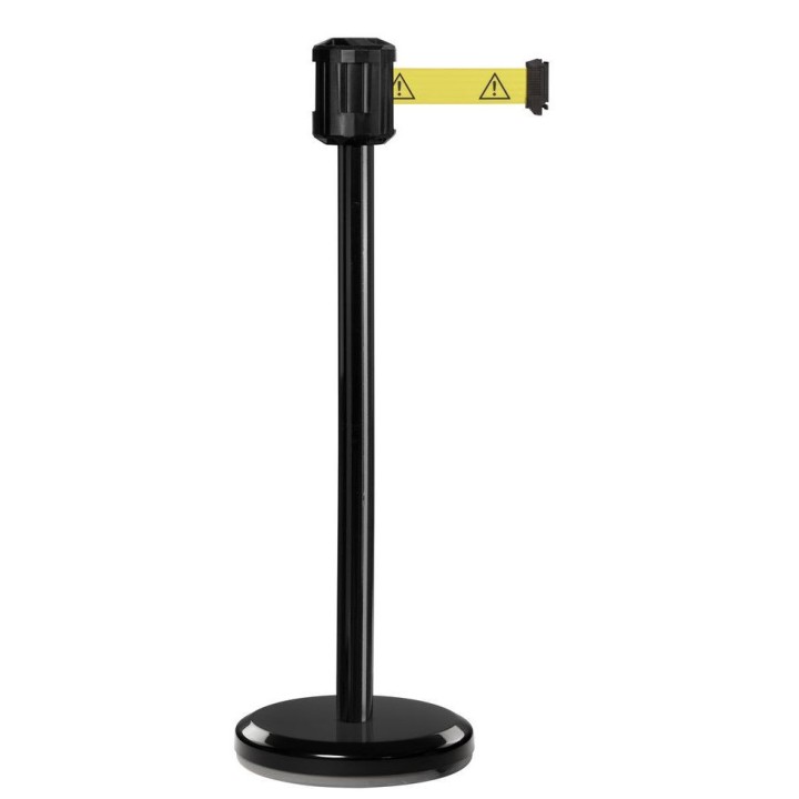 Poteau noir RX2 Viso - boitier étanche sangle Logo DANGER - Long. 2 m - Larg. 5 cm