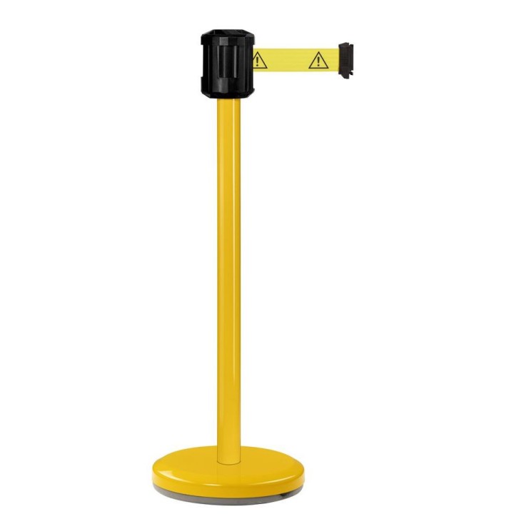 Poteau jaune RX2 Viso - boitier étanche sangle Logo DANGER - Long. 2 m - Larg. 5 cm