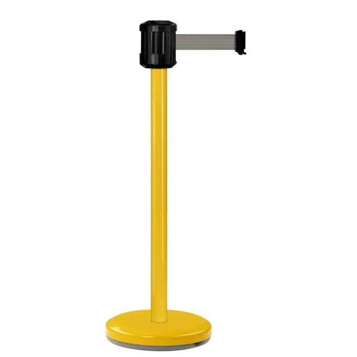 Poteau jaune RX2 Viso - boitier étanche sangle gris - Long. 2 m - Larg. 5 cm